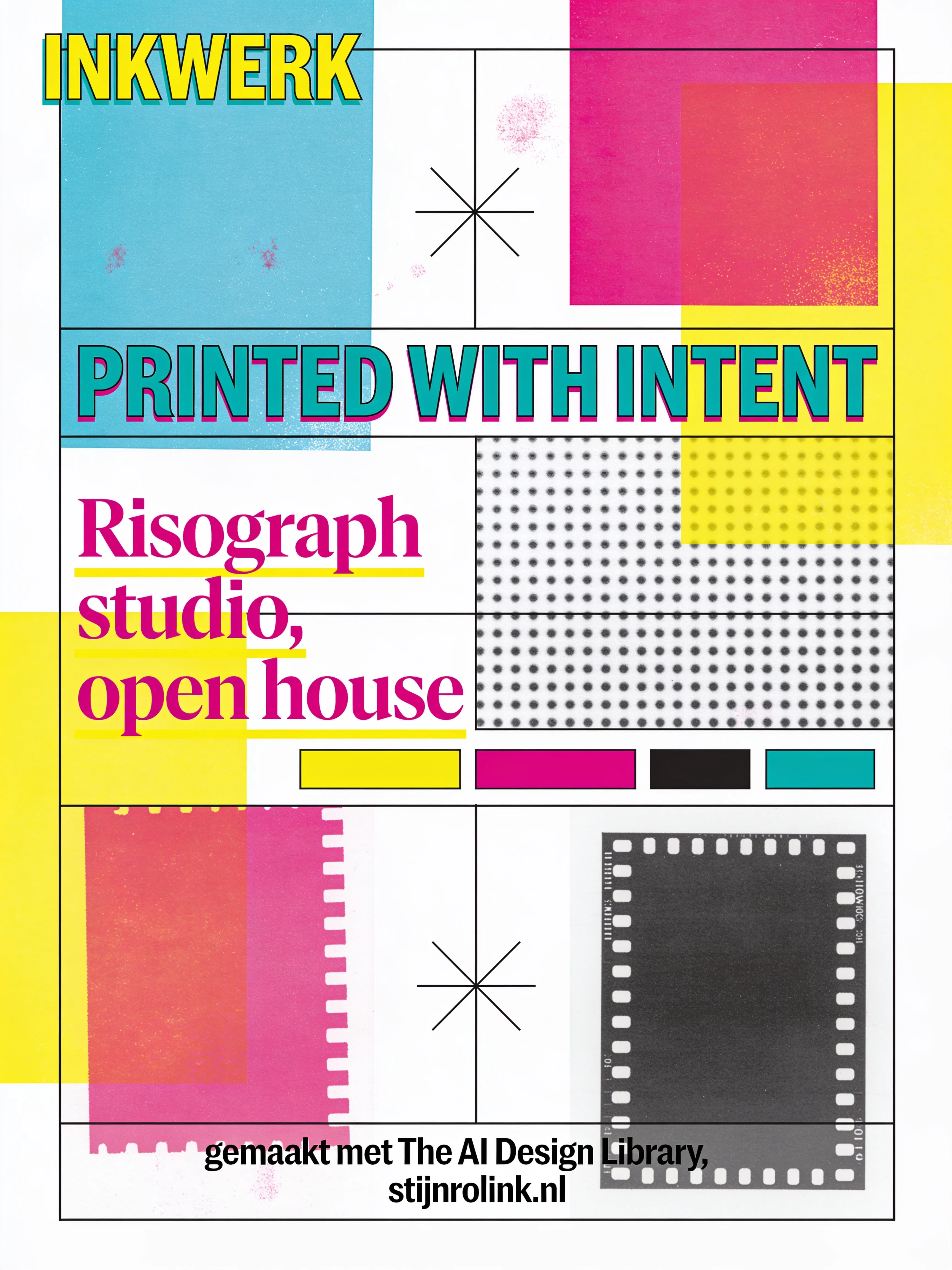Voorbeeldbeeld uit het systeem CMYK Overprint in The AI Design Library
